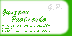 gusztav pavlicsko business card